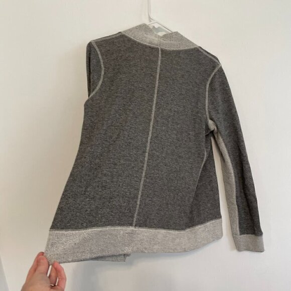 MAURICES Dark Gray Light Gray Colorblock Terry Cloth Open Front Cardigan Sweater - Picture 14 of 14